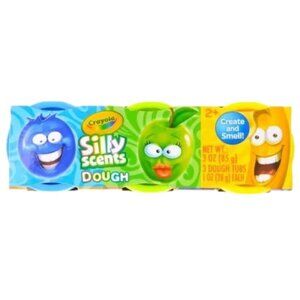 NEW Crayola Silly Scents Dough 3-Pack Age 2+ Blue/Green/Yellow
